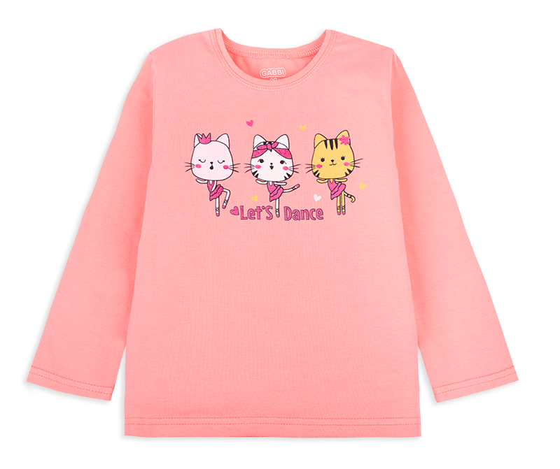 Футболка детская хлопковая с длинным рукавом для девочки Gabbi FT-20-1-2 92 см Розовый (12011)