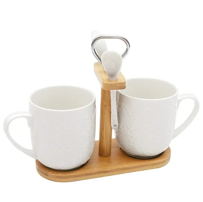 Набір чашок Flora на бамбуковій підставці 380 мл (32152)