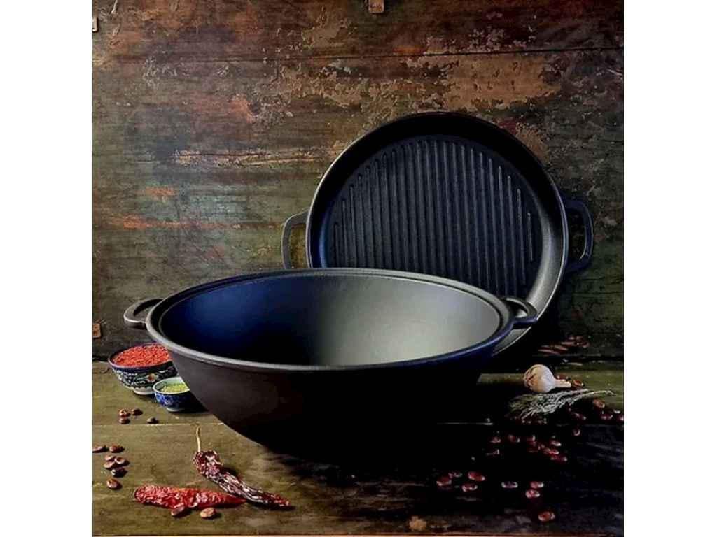 Котел узбекский WOK Maysternya 8 л с крышкой-сковородкой гриль (1072537) Котел узбекский WOK Maysternya 8 л с крышкой-сковородкой гриль (1072537)