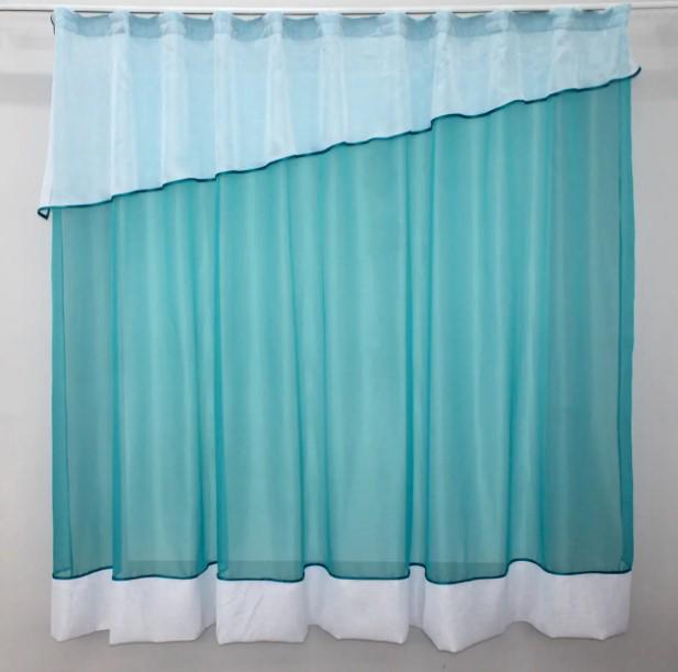 Гардина шифон/лен 270х170 см Лазурный/Белый (047к) - фото 1 Гардина шифон/лен 270х170 см Лазурный/Белый (047к) - фото 1