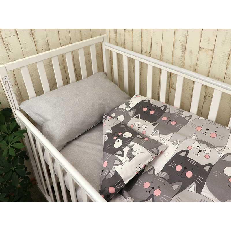Постельное белье детское в кроватку Руно бязь Младенец Grey Cat Серый (21427) - фото 4 Постельное белье детское в кроватку Руно бязь Младенец Grey Cat Серый (21427) - фото 4