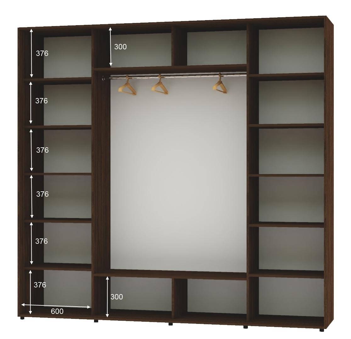 Шкаф-купе трехдверный Алекса ШК-05 ДСП 230х60х250 см Орех селект каменный - фото 2 Шкаф-купе трехдверный Алекса ШК-05 ДСП 230х60х250 см Орех селект каменный - фото 2