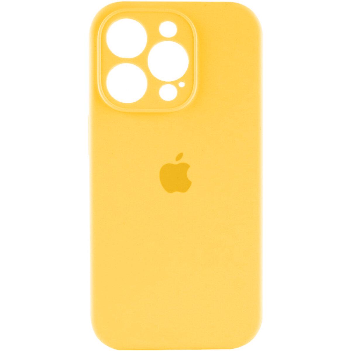 Противоударный чехол для Apple iPhone 13 Pro Max Silicone Full Case AA Camera Protect / Sunny Yellow
