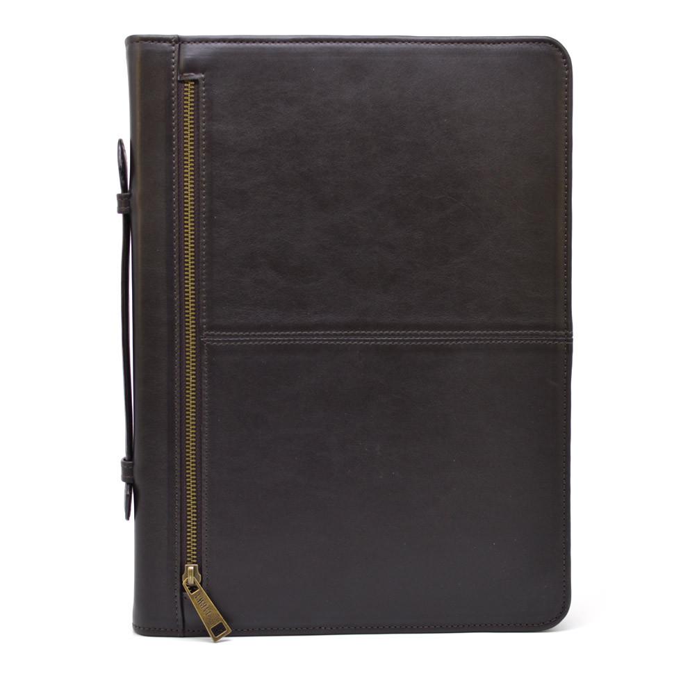 Папка кожаная на молнии с ручкой с органайзером TARWA GC-4495-4lx А4 Коричневый (40156) - фото 4 Папка кожаная на молнии с ручкой с органайзером TARWA GC-4495-4lx А4 Коричневый (40156) - фото 4