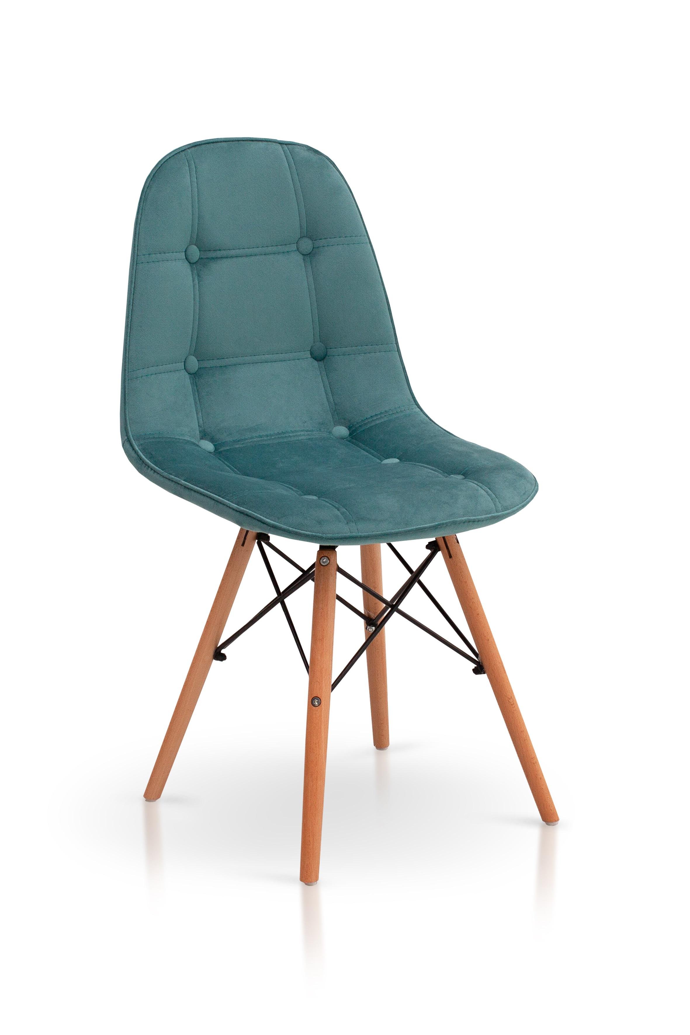 Стул кухонный Мікс Меблі Джастин Дерево/Ткань велюр Аквамарин