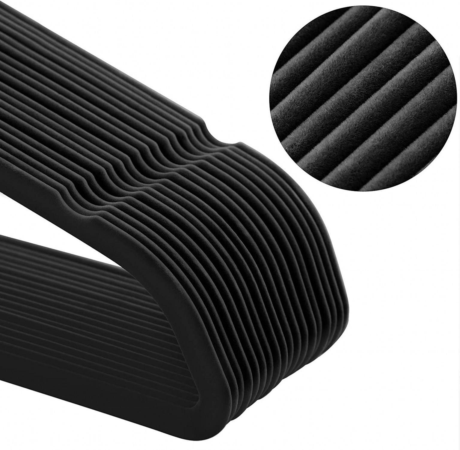 Набор вешалок для одежды бархатные 10 шт. Черный (hg-007) - фото 2 Набор вешалок для одежды бархатные 10 шт. Черный (hg-007) - фото 2