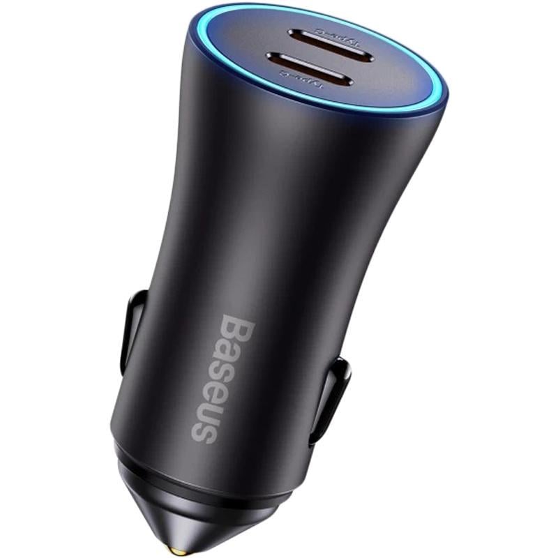 Зарядний пристрій автомобільний BASEUS Golden Contactor Pro 2Type-C 40W Dark Grey (CGJP000013) - фото 5 Зарядний пристрій автомобільний BASEUS Golden Contactor Pro 2Type-C 40W Dark Grey (CGJP000013) - фото 5