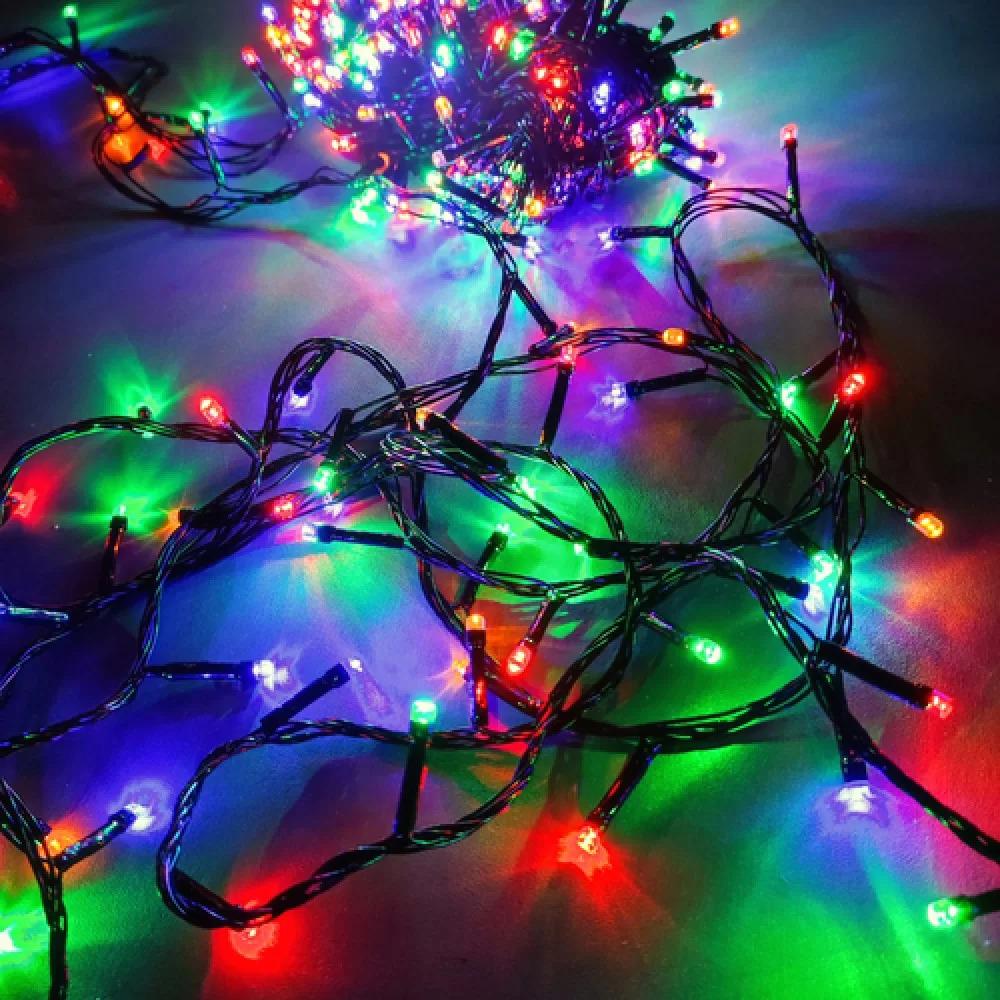 Гирлянда нить электрическая L300 Разноцветный/Черный провод (1-4/1-5)