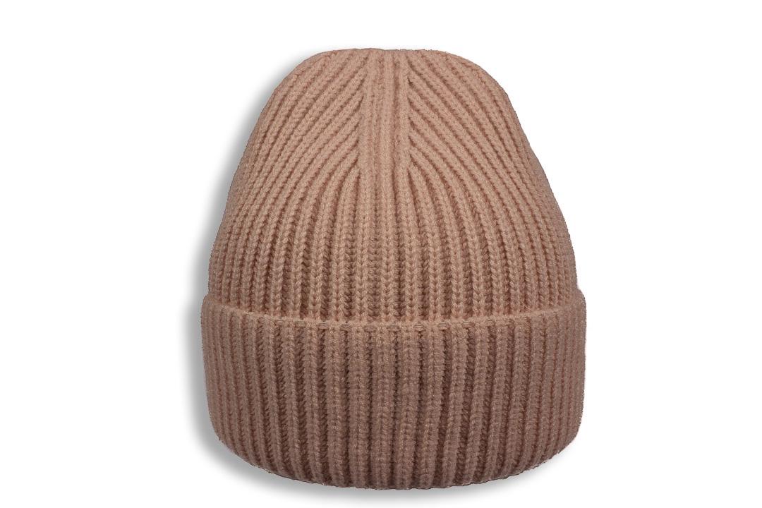 Шапка молодіжна Apex Айріс з відворотом кашемірова без підкладки one size Пудровий (282113) - фото 1