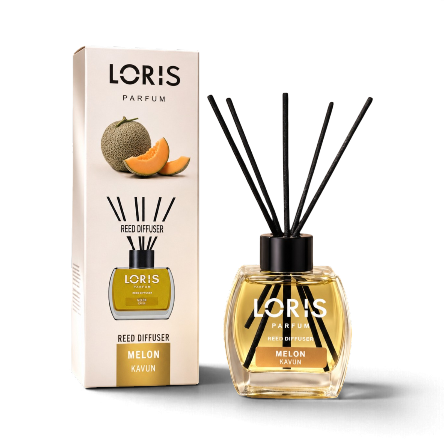 Аромадифузор для дому LORIS Parfum Диня 120 мл з паличками Жовтий (160_12_120_3B)