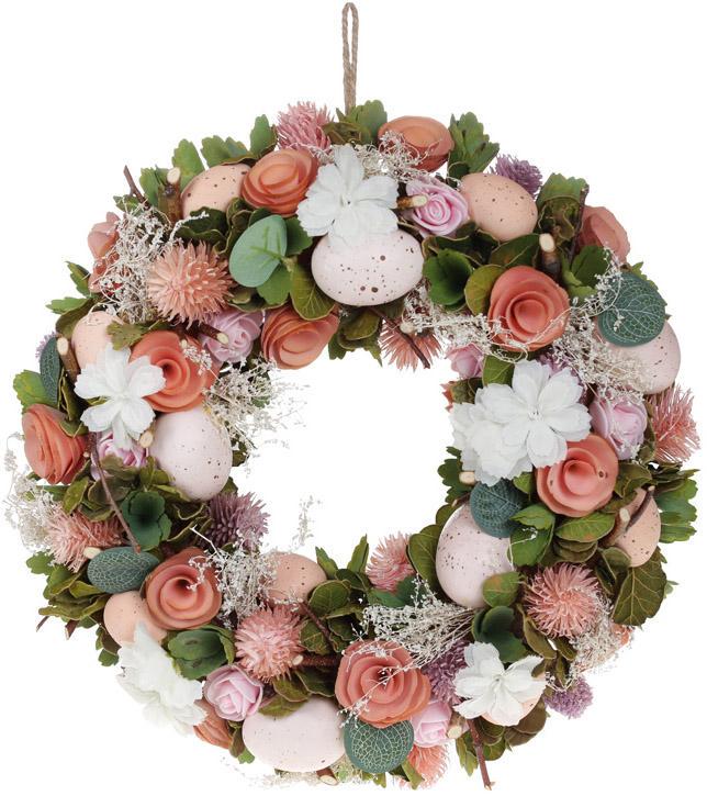 Венок пасхальный Красные Цветы 32 см - фото 1 Венок пасхальный Красные Цветы 32 см - фото 1