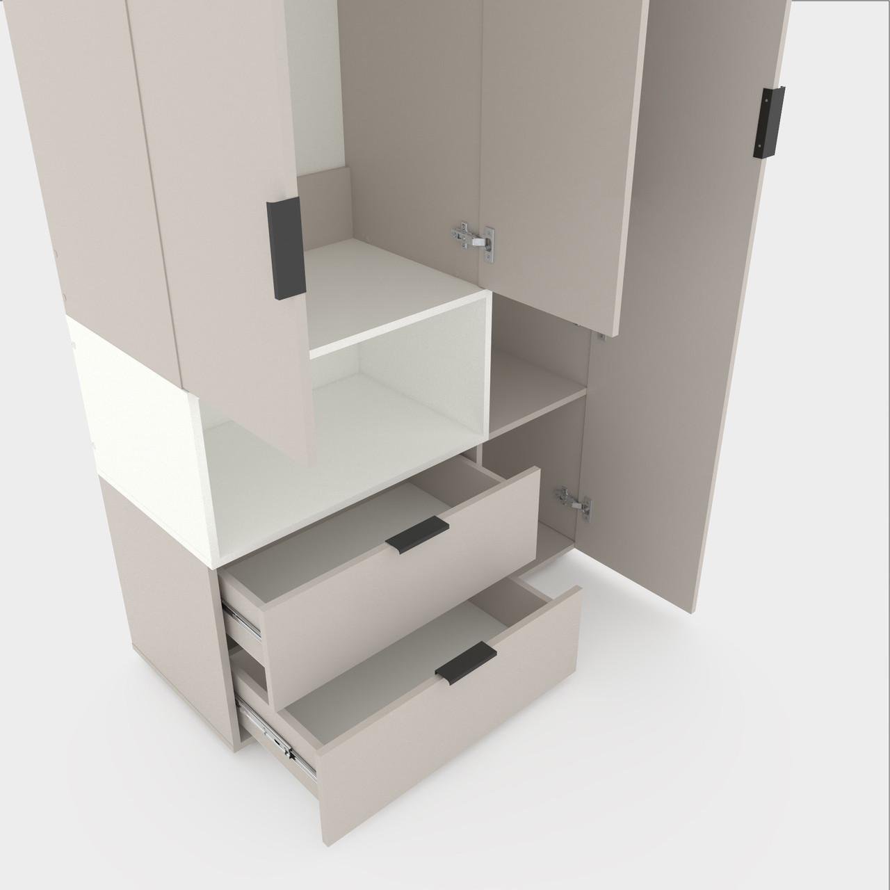 Шкаф Metkas Home A002L ЛДСП 1000x420x2300 мм Кашемир/Белый Снег - фото 3 Шкаф Metkas Home A002L ЛДСП 1000x420x2300 мм Кашемир/Белый Снег - фото 3