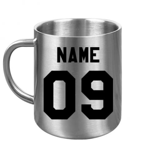 Чашка металлическая Ваша фамилия и номер 300 мл Серебряный (13735225-49-38315)
