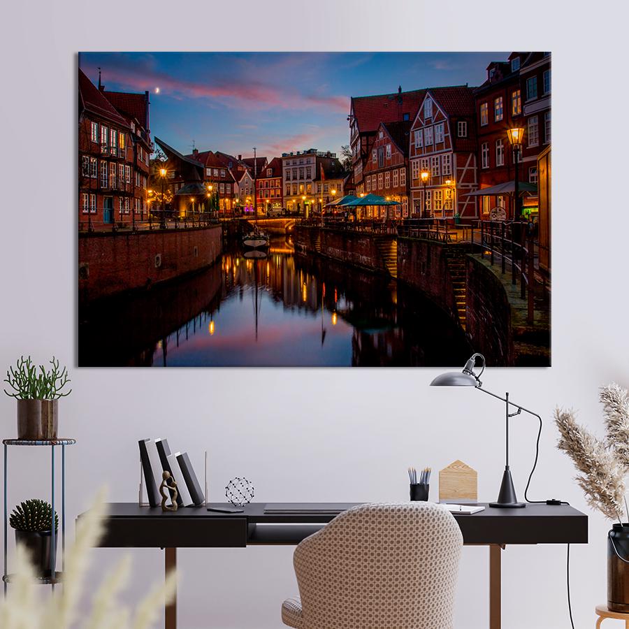 Картина город Город Штаде в Германии 51x34 см (A630-1)