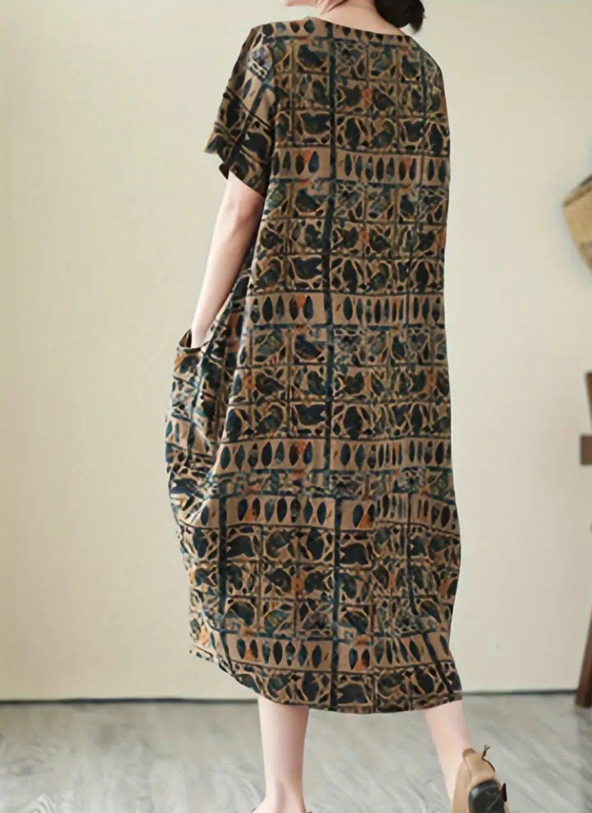 Сукня лляна Пташки з короткими рукавами L (00204) - фото 2 Сукня лляна Пташки з короткими рукавами L (00204) - фото 2