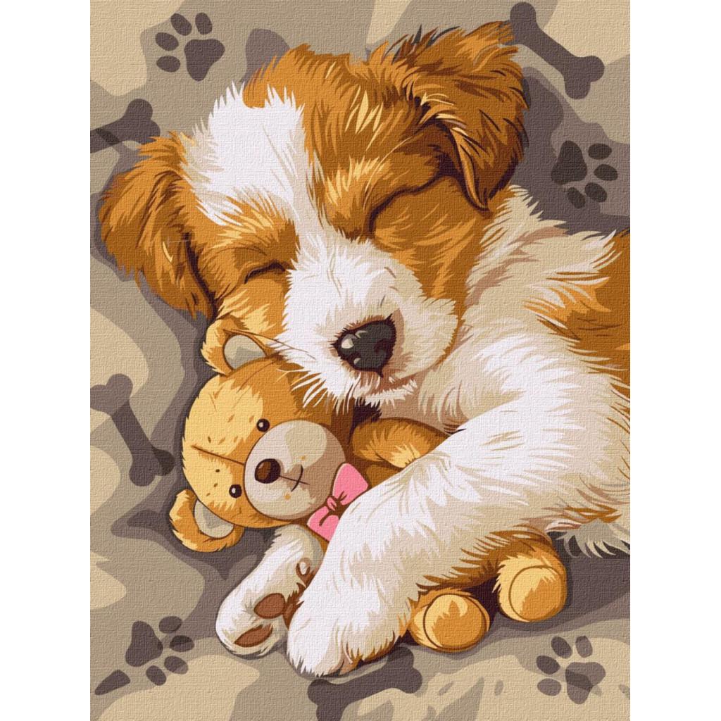 Набір для розпису по номерах Кенгуру Сплячий джек-рассел 30x40 см (MTT-190011) - фото 1 Набір для розпису по номерах Кенгуру Сплячий джек-рассел 30x40 см (MTT-190011) - фото 1