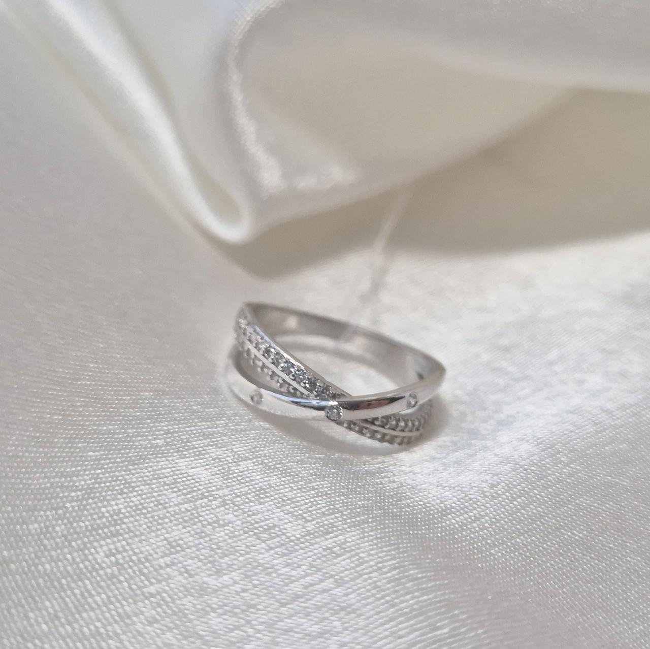 Каблучка із білими каменями срібло 925 проби родоване 2,45 г р. 17 (1406r) - фото 7 Каблучка із білими каменями срібло 925 проби родоване 2,45 г р. 17 (1406r) - фото 7