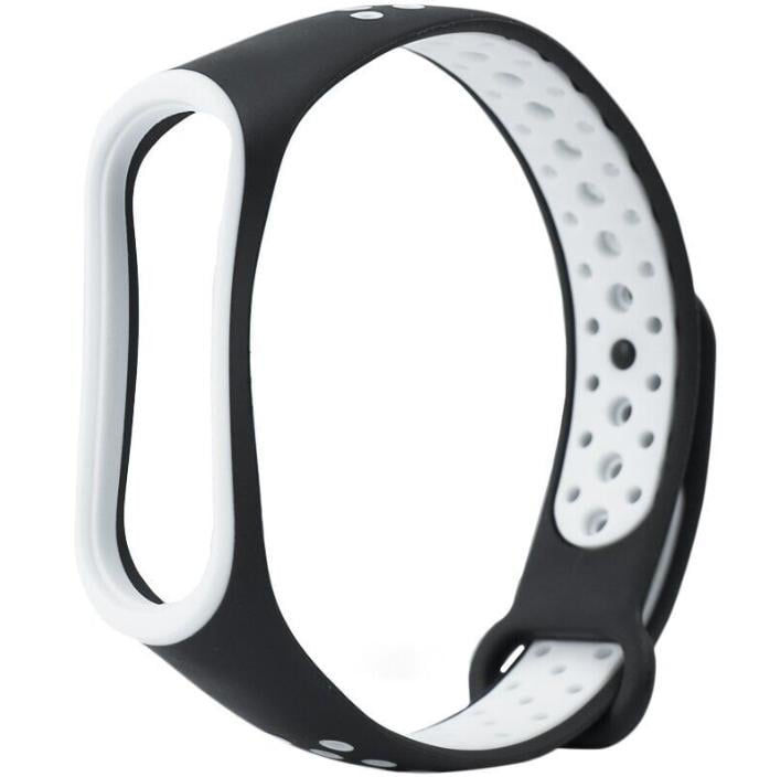 Ремешок для фитнес-браслетаXiaomi Mi Band 3/4 Sport Black/White - фото 1