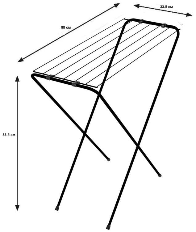 Сушарка для білизни підлогова Casa Si Eco 6 Black (CS96014X16) - фото 2 Сушарка для білизни підлогова Casa Si Eco 6 Black (CS96014X16) - фото 2