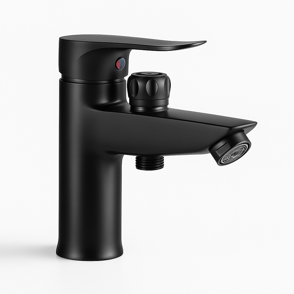 Змішувач латунний для раковини Bath Mixer Tap COLL одноручковий Чорний