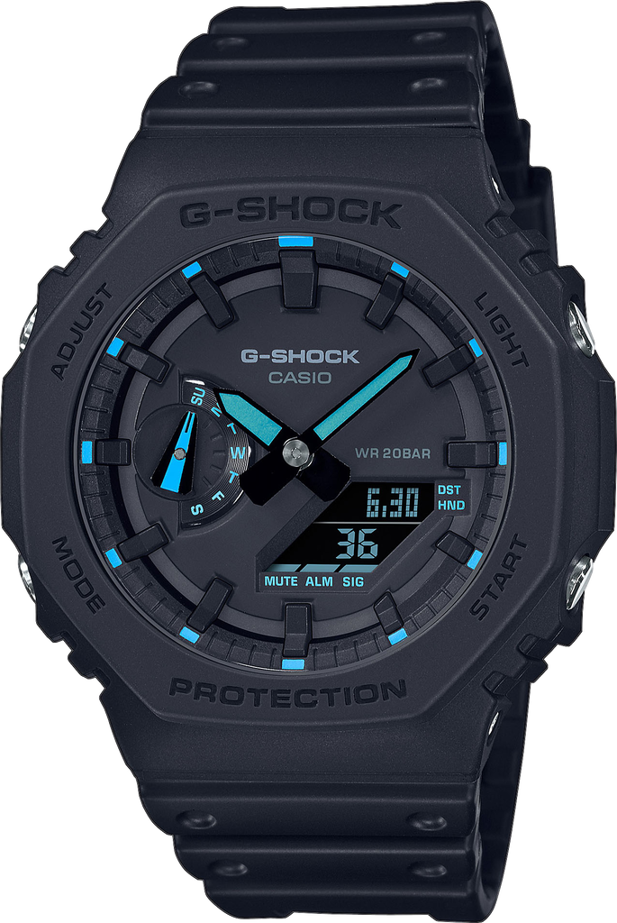 Наручные часы мужские Casio G-Shock GA-2100-1A2 ударопрочные с карбоновым корпусом/водозащитой 200 м/подсветкой Черный (3048976916)