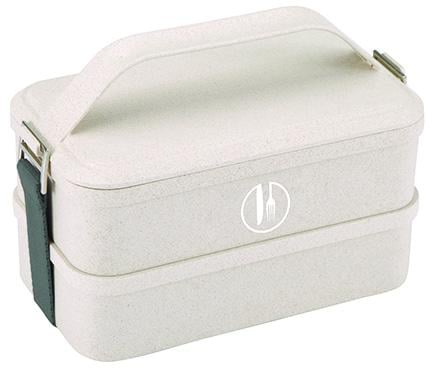 Ланч-бокс Walking Anywhere двухуровневый, из экопластика 20х11х14 см (BG-36501-MGY)