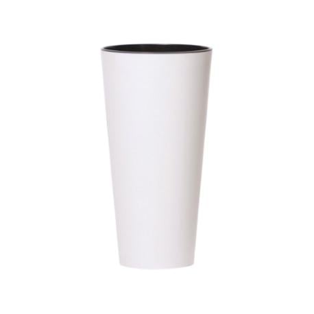 Горшок для цветов Prosperplast TUBUS высокий глянцевый с вкладышем 20х38 см Белый (74946-449)