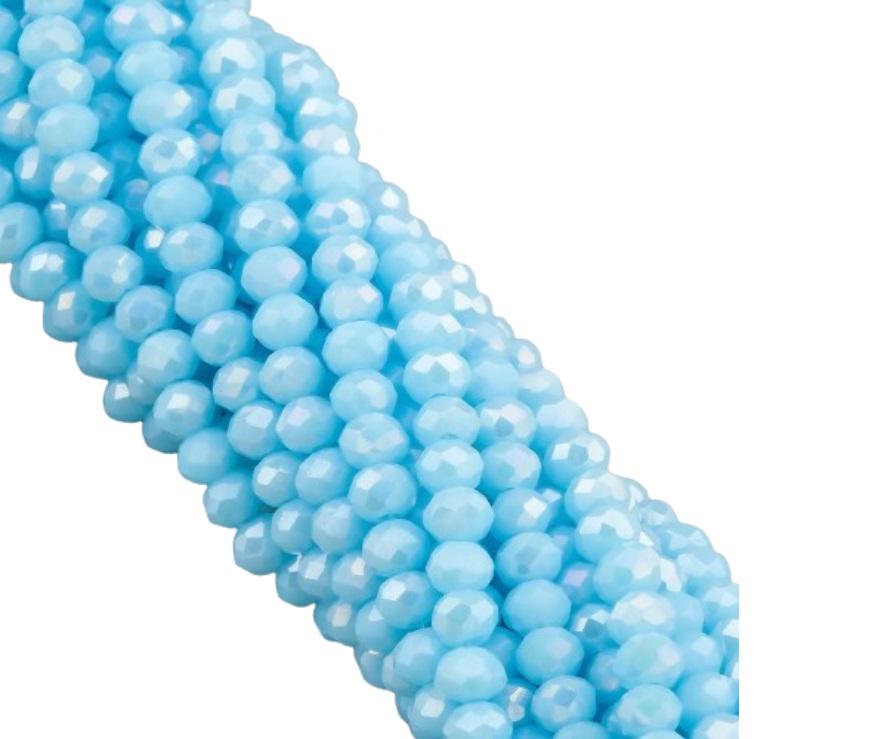 Намистини Swarovski АВ огранювання рондель непрозорий 3х2,5 мм 38 см 160 шт. Небесний (БС2140а82)