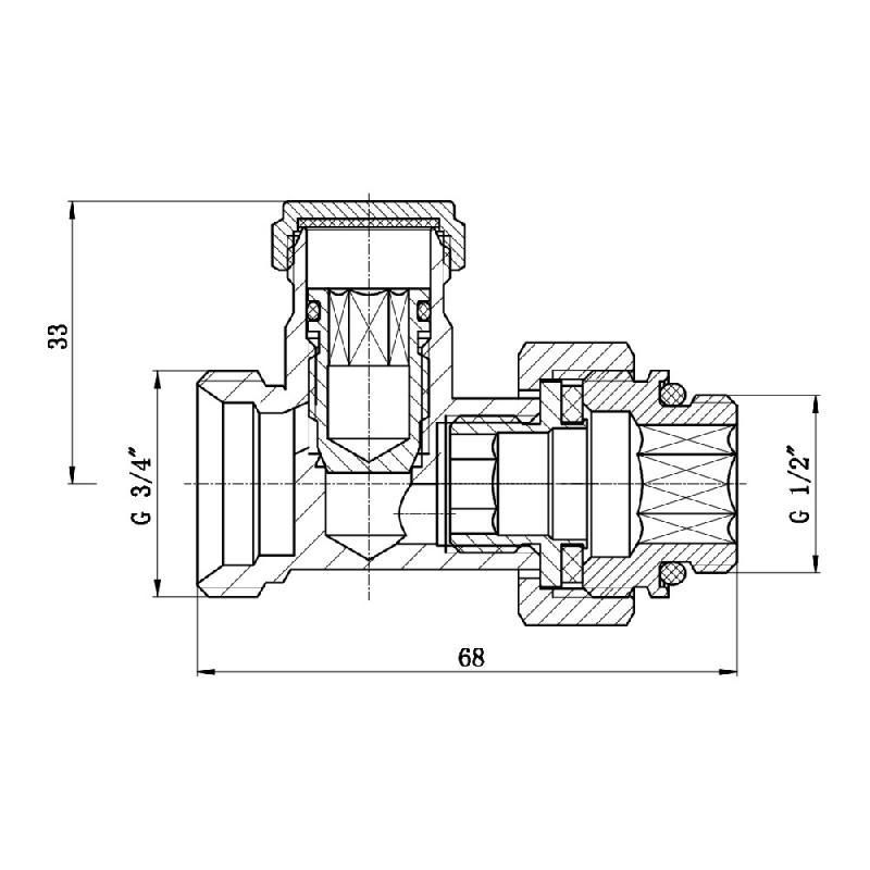 Кран буксовий SD Forte 3/4"х1/2" для радіатора нижній (SF253W15) - фото 2