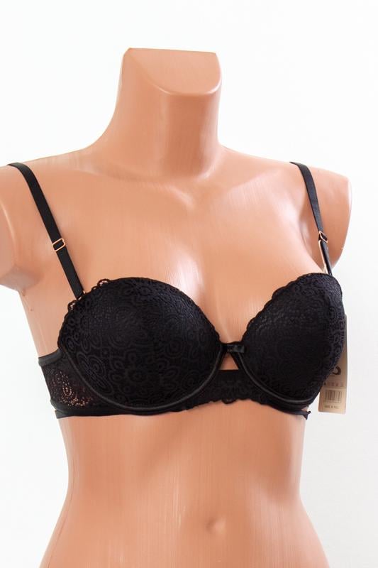 Бюстгальтер мереживний Носи Своє з push up чашка С 80С Чорний (13609)