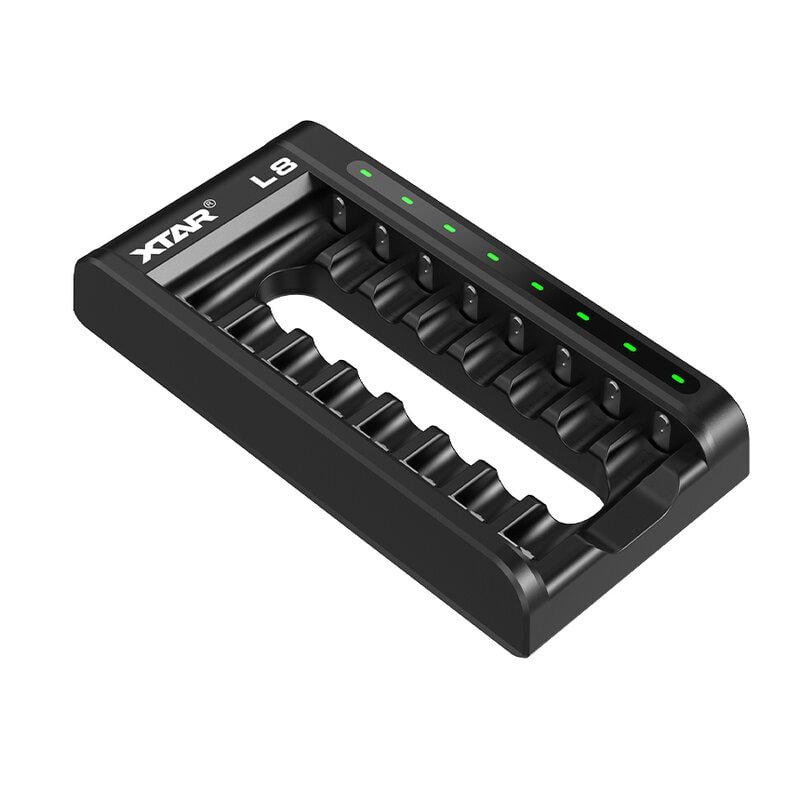 Зарядное устройство для Xtar L8 для AA/AAA Li-Ion/Ni-MH USB QC 3.0 LED индикатор 8ch 1,5V Black (25994150)