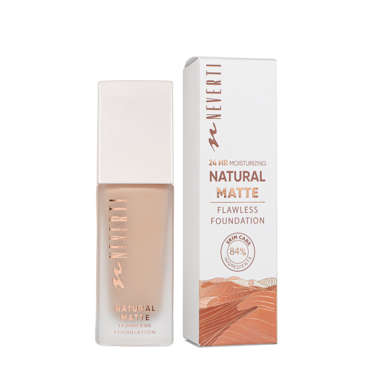 Тональная основа Neverti Natural Matte NP302 003 Soft Nude мотирующая увлажняющая Песочный
