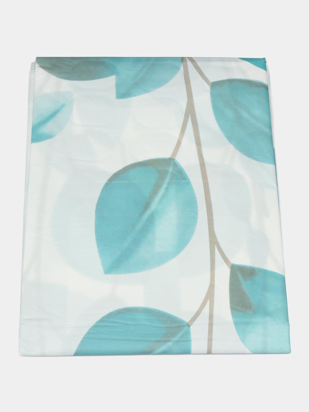 Шторка в ванную Stenson R92248 с листьями на кольцах 180x180 см Белый (1dc7eb38)