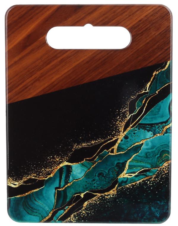 Подставка под горячее BonaDi 15х20 см 858-701 Зеленый мрамор с деревом (DR015762)