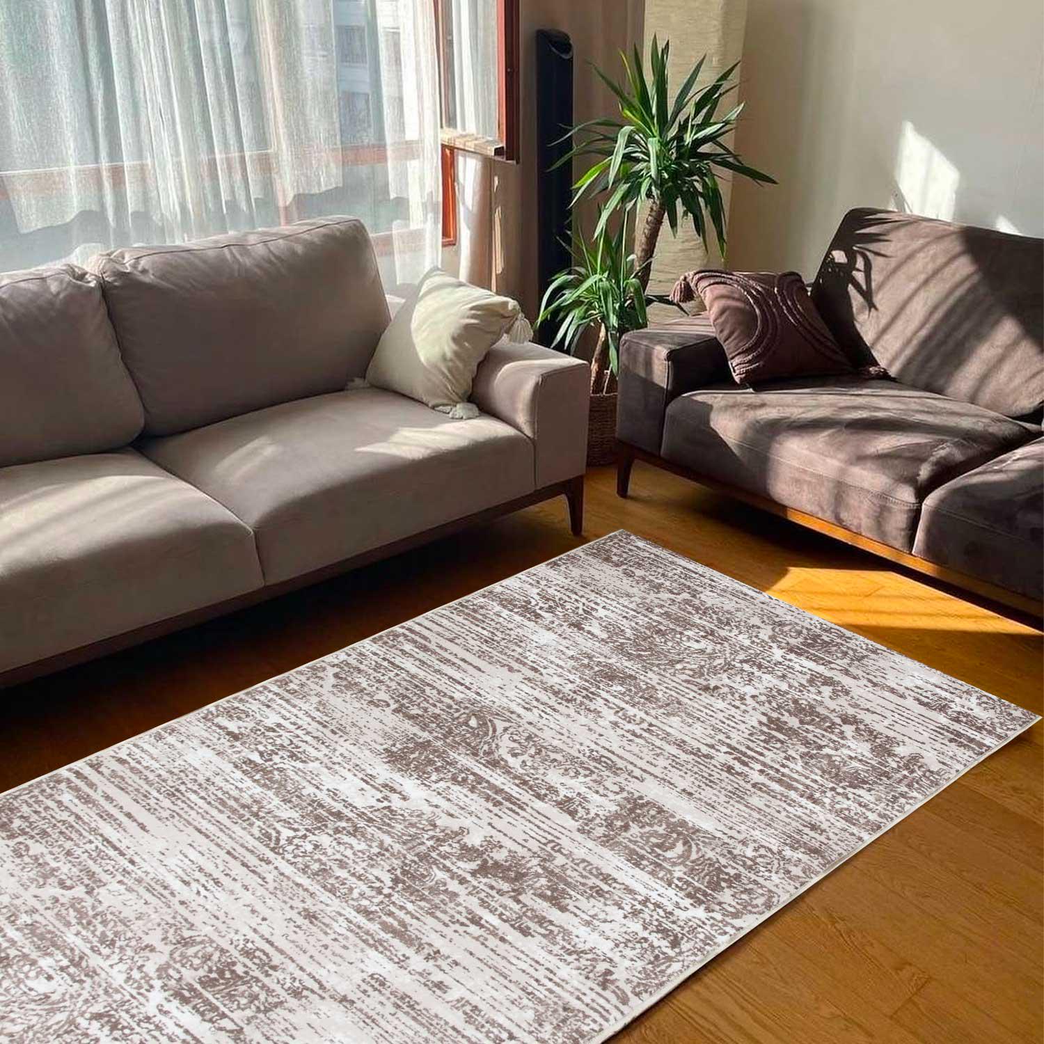 Доріжка килимова безворсова на гумовій основі Virtual ATHENS 22093670420-P3 1,2 м Бежевий (00-00018113) - фото 4