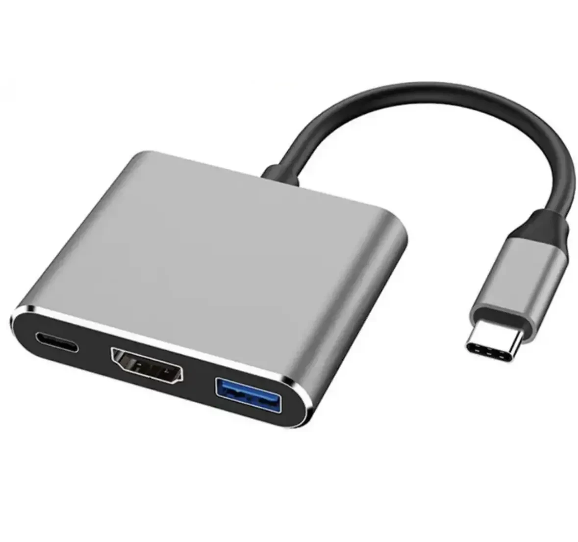 Перехідник 3в1 із Type-C на HDMI/USB/USB-C / Конвертер Full HD/1080p/4K/2K/UHD