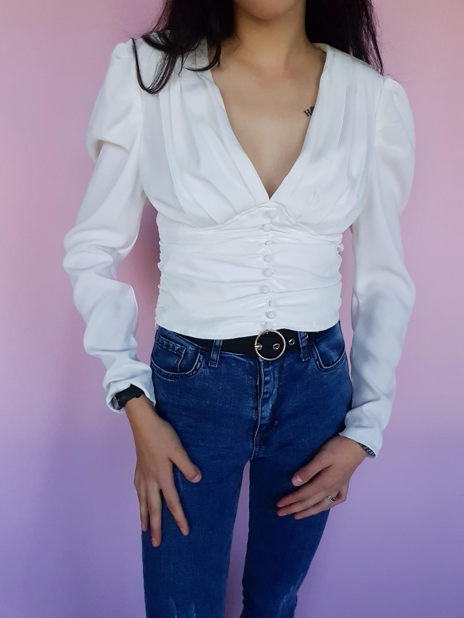 Блуза укороченная Boohoo M Айвори (10266/44) - фото 9 Блуза укороченная Boohoo M Айвори (10266/44) - фото 9