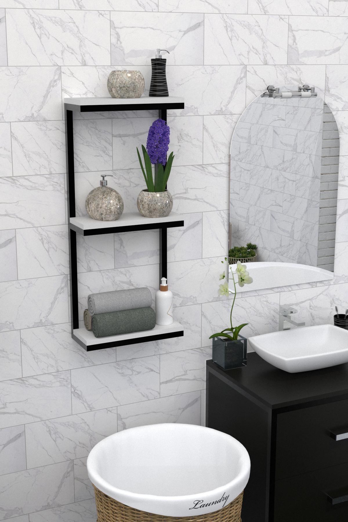 Полка настенная EcoLoft DSP-1173 в стиле лофт Белый (DSP-1173-7)