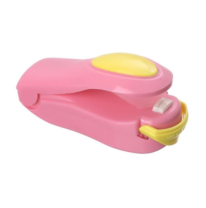 Зварювач пакетів lesko 2265 міні ручний на батарейках для зберігання їжі Pink (25713856)