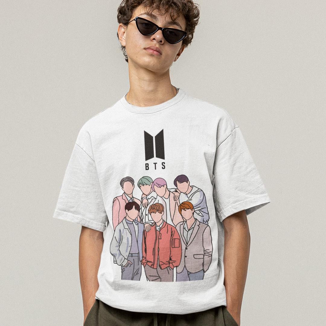 Футболка унісекс BTS Without Faces 2XL Білий (31931908)