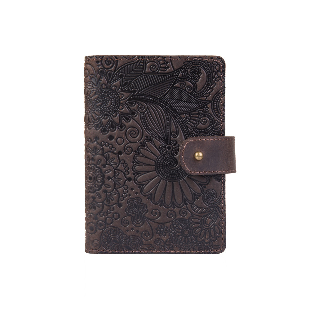 Портмоне HiArt Mehendi Art PB-02/1 Shabby Gavana Brown из натуральной кожи для паспорта/ID документов Коричневый (PB-02/1-S19-1106-T005)