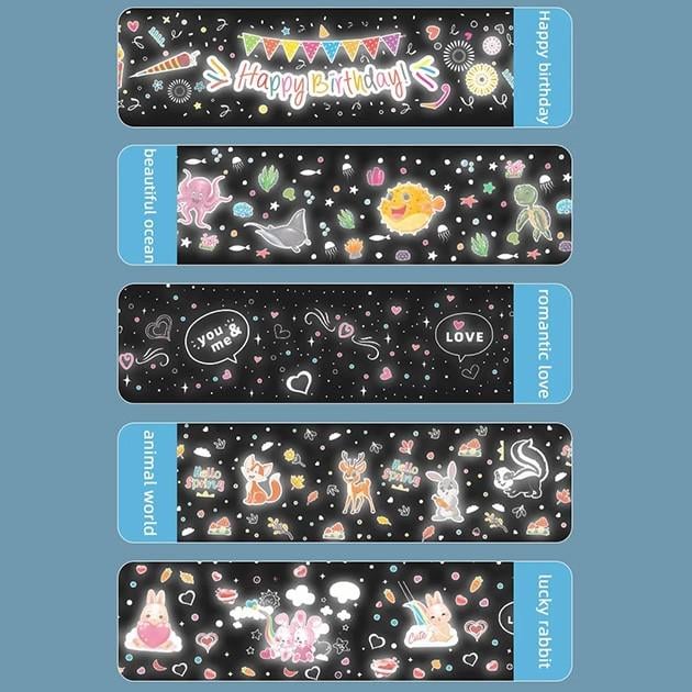 Ночник детский проектор музыкальный Пингвин космос на пульте управления 13 слайдов Розовый - фото 10