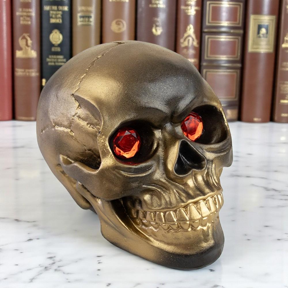 Копилка для денег декоративная гипсовая Череп Хэллоуин 20x15 см Золотистый (27-HL1-3294) Копилка для денег декоративная гипсовая Череп Хэллоуин 20x15 см Золотистый (27-HL1-3294)