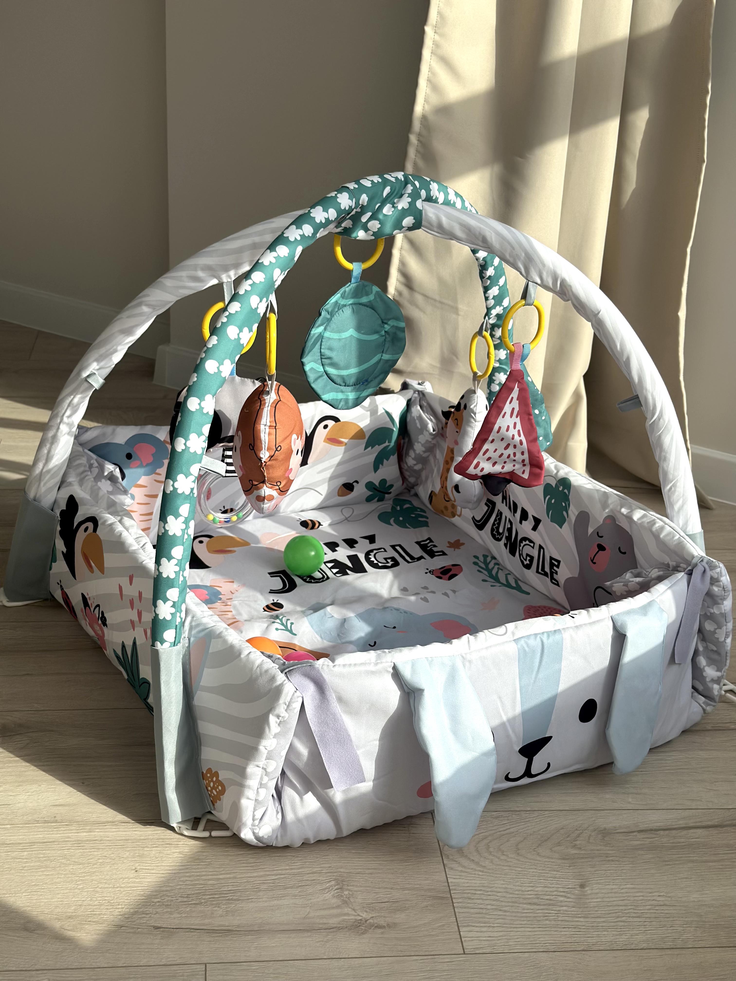 Термоковрик манеж детский Собачка 2в1 с дугами/погремушками/шариками (15809) Термоковрик манеж детский Собачка 2в1 с дугами/погремушками/шариками (15809)