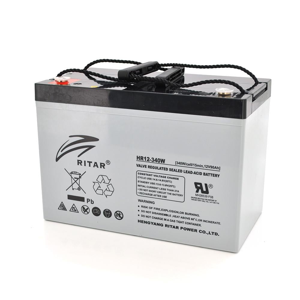 Батарея акумуляторна AGM RITAR HR12340W Gray Case 12V 90.0Ah