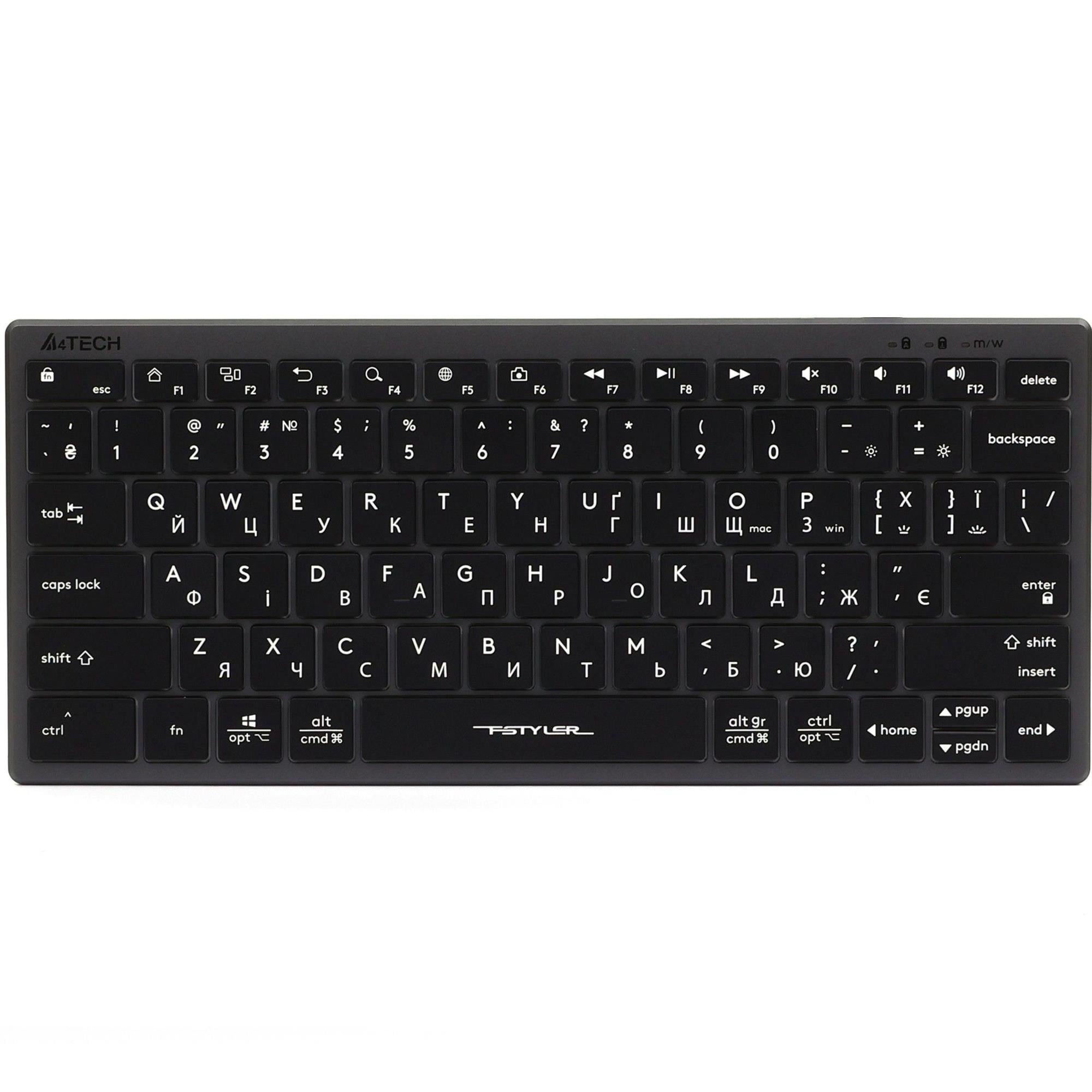 Клавиатура проводная A4Tech Fstyler FX61 ножничная USB-A 78 клавиш 1,5 м ENG/UKR/RU Grey Клавиатура проводная A4Tech Fstyler FX61 ножничная USB-A 78 клавиш 1,5 м ENG/UKR/RU Grey