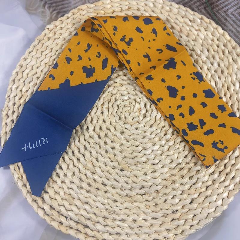 Хустка-стрічка шовкова твілі для волосся та декорування 96х6 см Жовто-синій