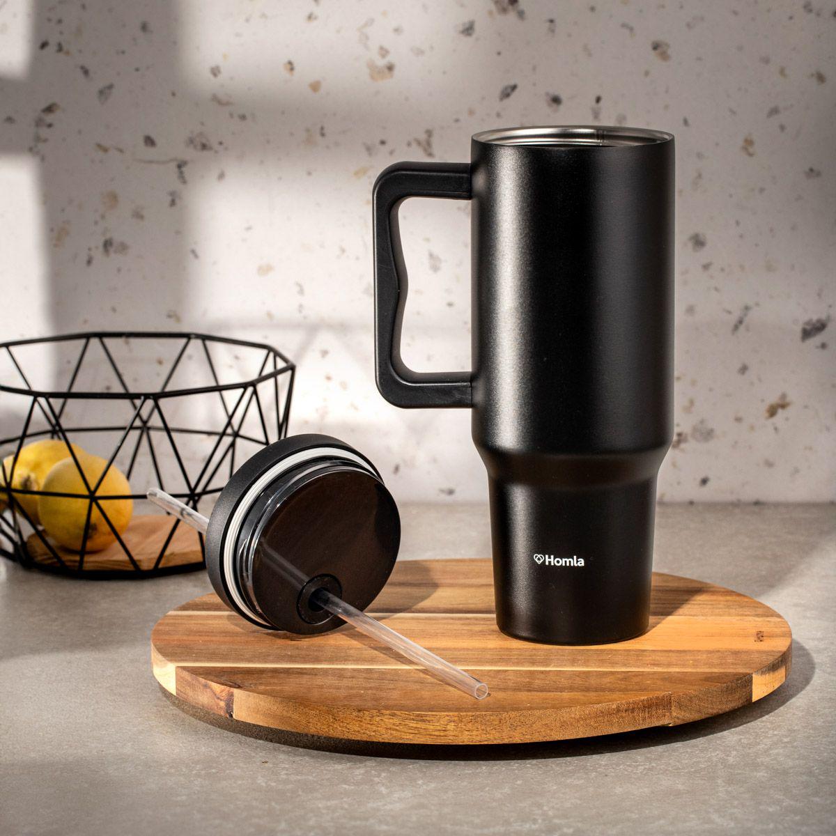 Термокружка с трубочкой Homla LUZZY 1,2 л Черный (234112) - фото 6
