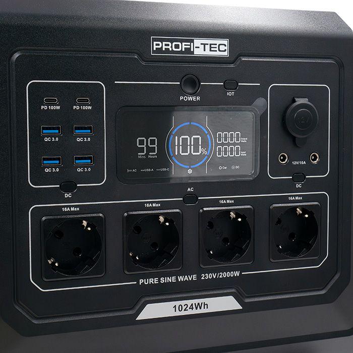 Зарядна станція PROFI-TEC PPS2000 LiFePO 2000 Вт 51,2 В/1024 Вт/год (006854) - фото 6