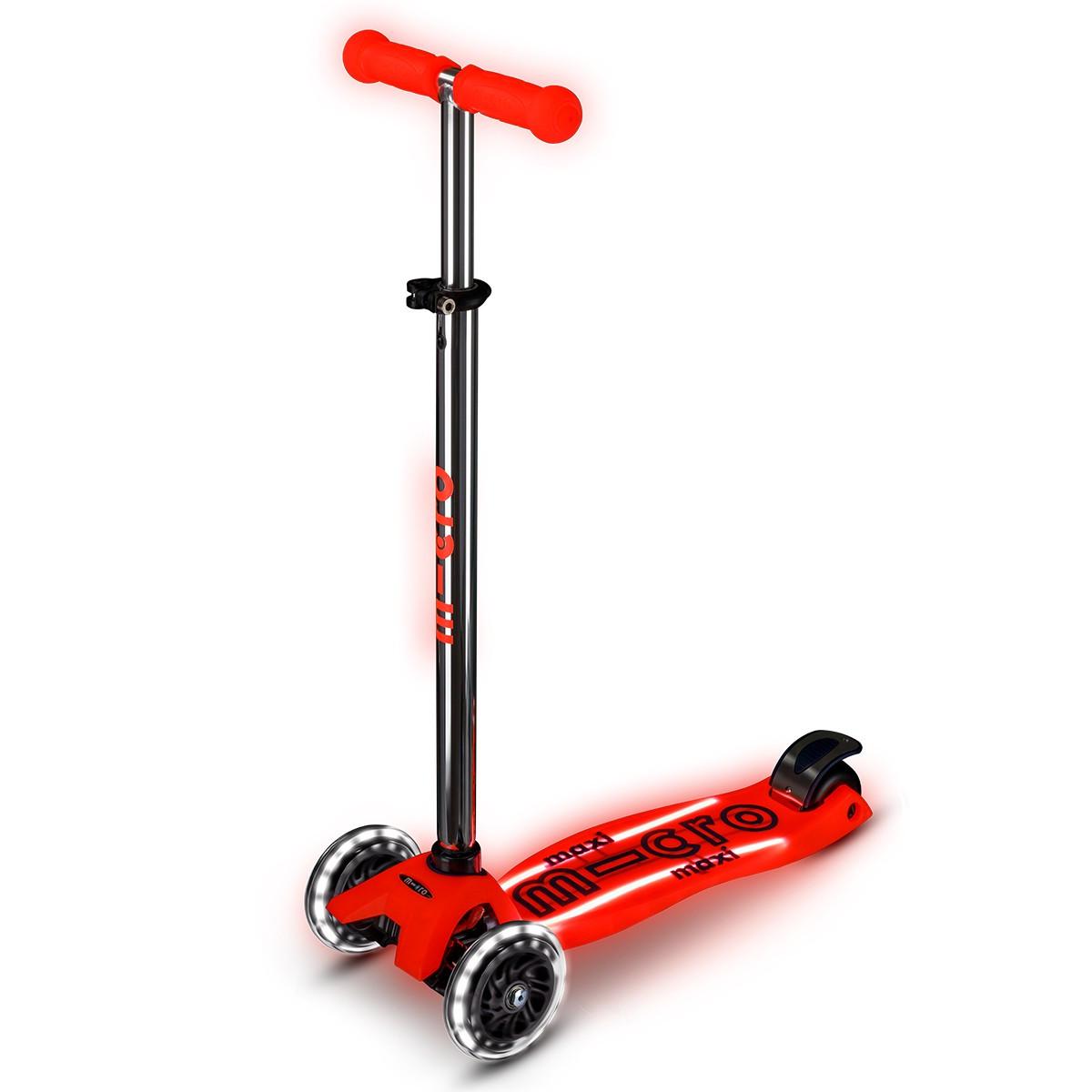 Самокат Micro Maxi Deluxe Glow LED Plus Красная аура (MMD379-ks)
